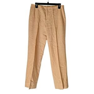 LIZ CLAIBORNE Women's Audra Beige Wide-Leg Style Linen Pants Size 6